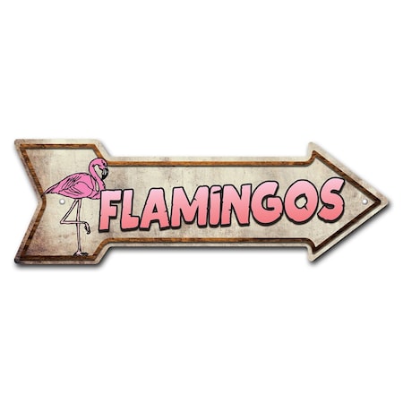 Signmission Flamingos Arrow Sign Funny Home Decor 36in Wide P-ARROW12-999869